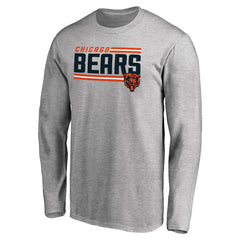Chicago Bears Iconic Collection On Side Stripe Long Sleeve T-Shirt - Ash - NFL