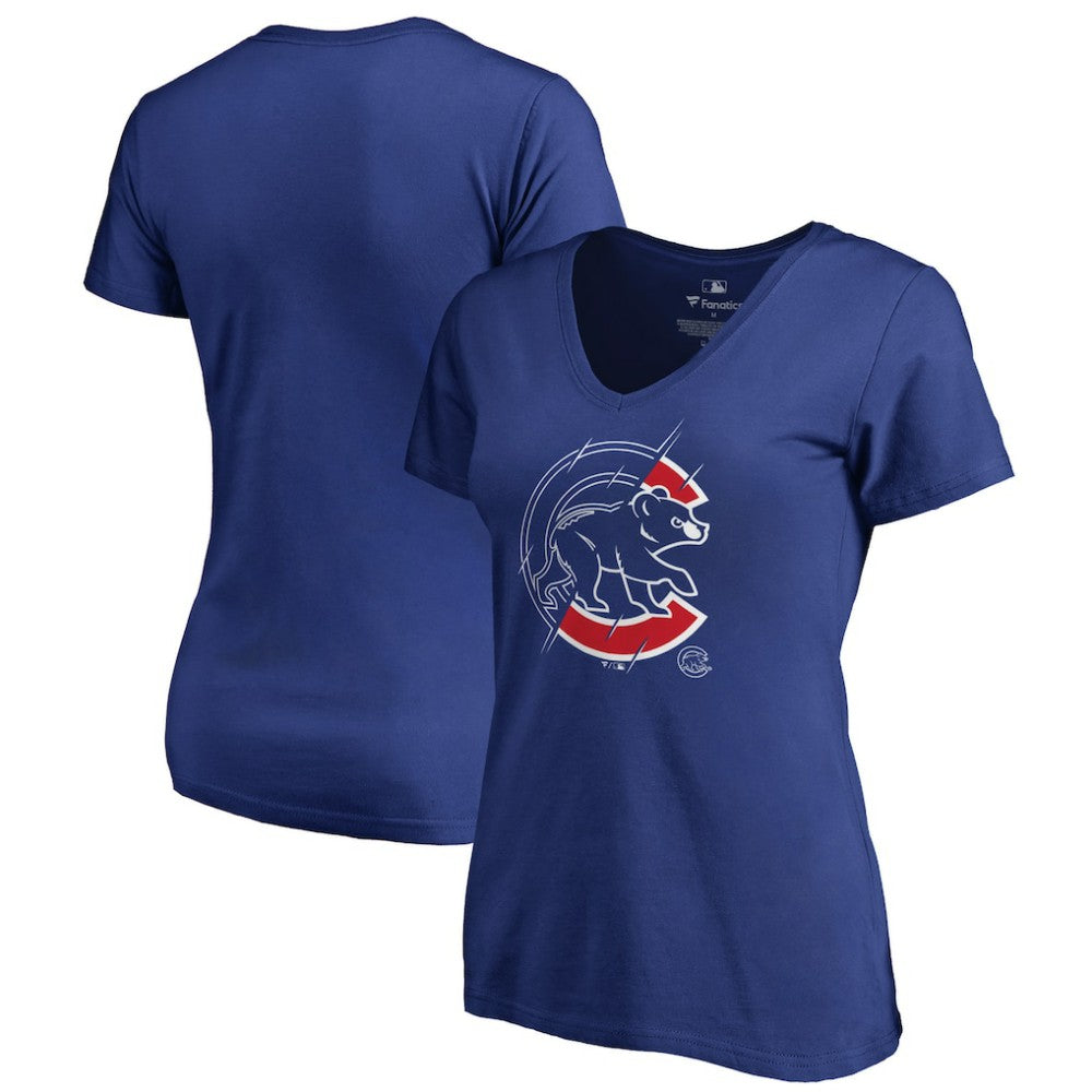 Chicago Cubs Women's X-Ray V-Neck T-Shirt Sale