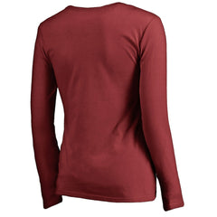 Arizona Cardinals Women's Iconic Collection Script Assist Long Sleeve V-Neck T-Shirt - Cardinal - NFL