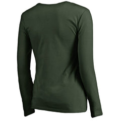Green Bay Packers Women's Iconic Collection Script Assist Long Sleeve V-Neck T-Shirt - Green - NFL
