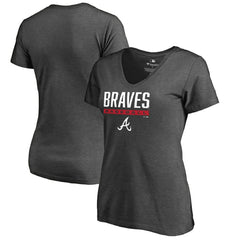 Atlanta Braves Women's Win Stripe V-Neck T-Shirt Outlet