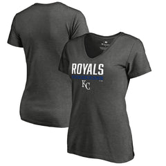 Kansas City Royals Women's Win Stripe V-Neck T-Shirt Sale