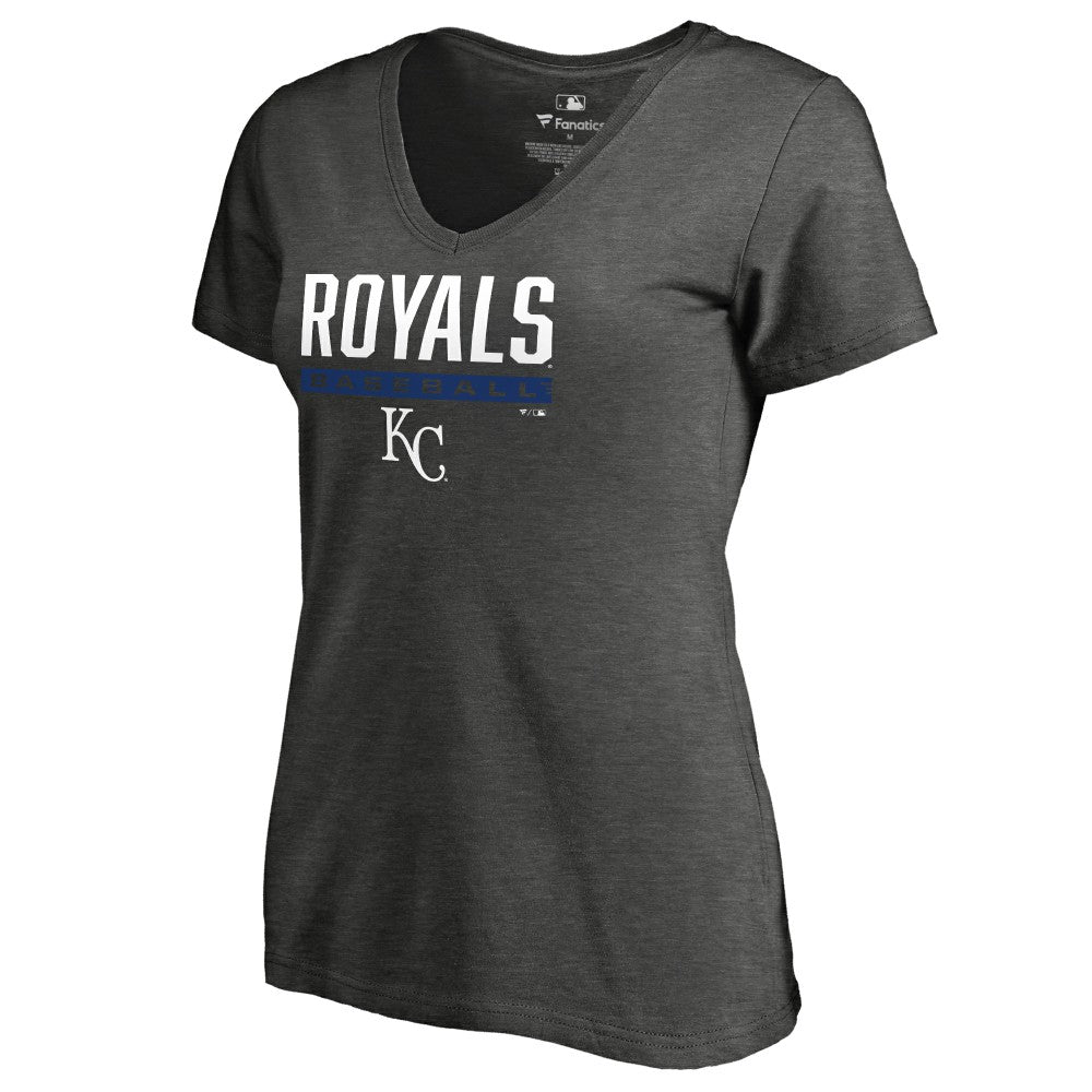 Kansas City Royals Women's Win Stripe V-Neck T-Shirt Sale