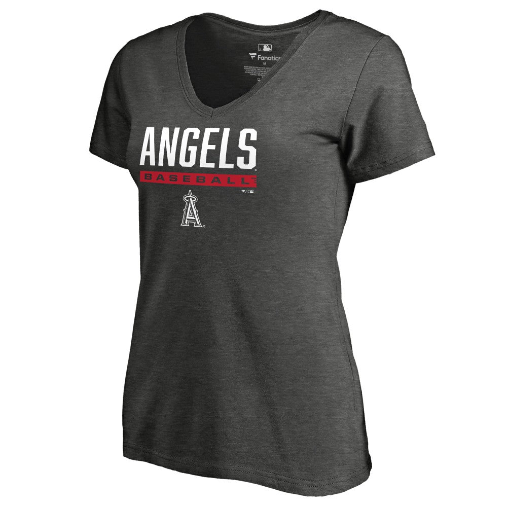 Los Angeles Angels Women's Win Stripe V-Neck T-Shirt Outlet