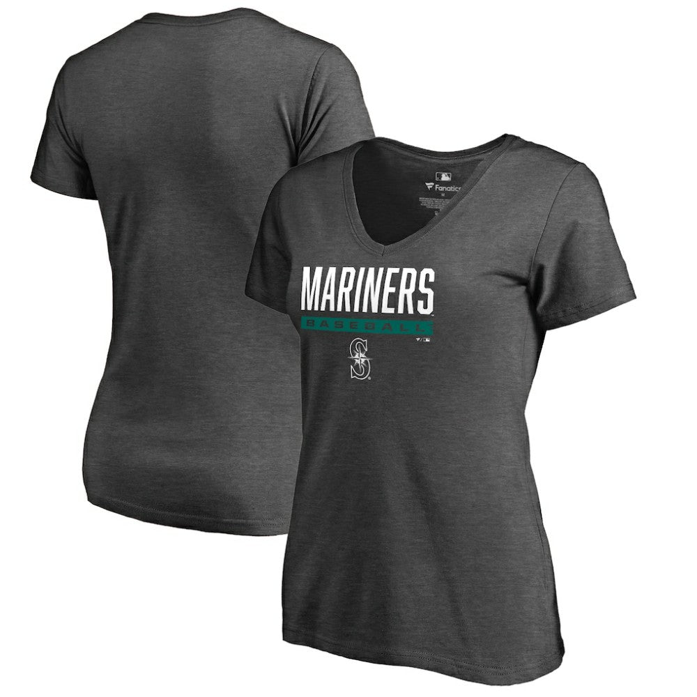 Seattle Mariners Women's Win Stripe V-Neck T-Shirt Online