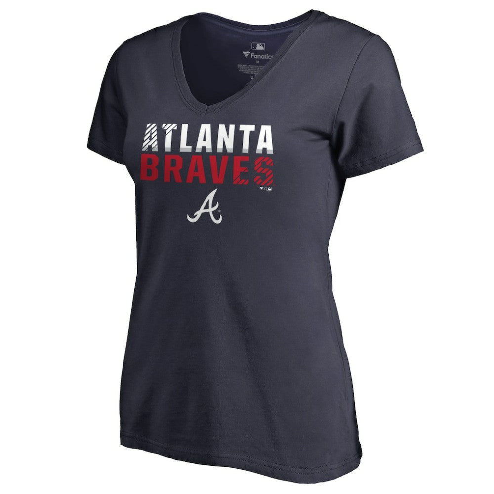 Atlanta Braves Women's Fade Out V-Neck T-Shirt Sale