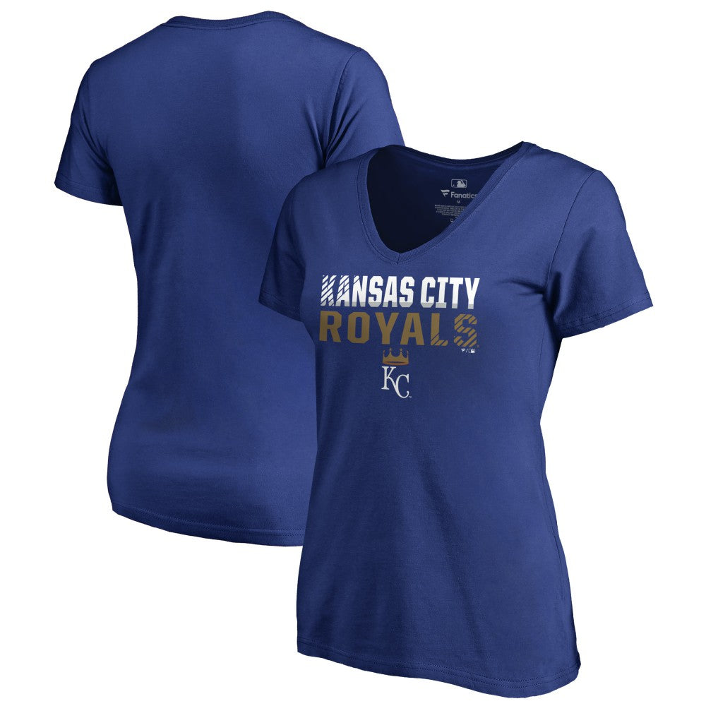 Kansas City Royals Women's Fade Out V-Neck T-Shirt Outlet