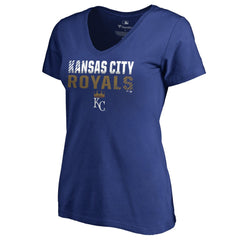 Kansas City Royals Women's Fade Out V-Neck T-Shirt Outlet