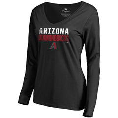 Arizona Diamondbacks Women's Fade Out V-Neck Long Sleeve T-Shirt Sale