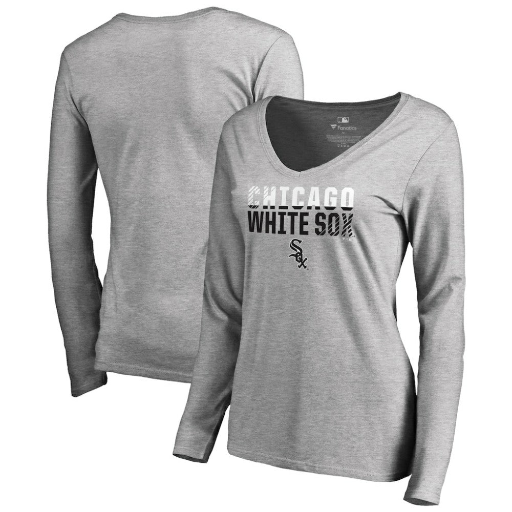 Chicago White Sox Women's Fade Out V-Neck Long Sleeve T-Shirt Discount