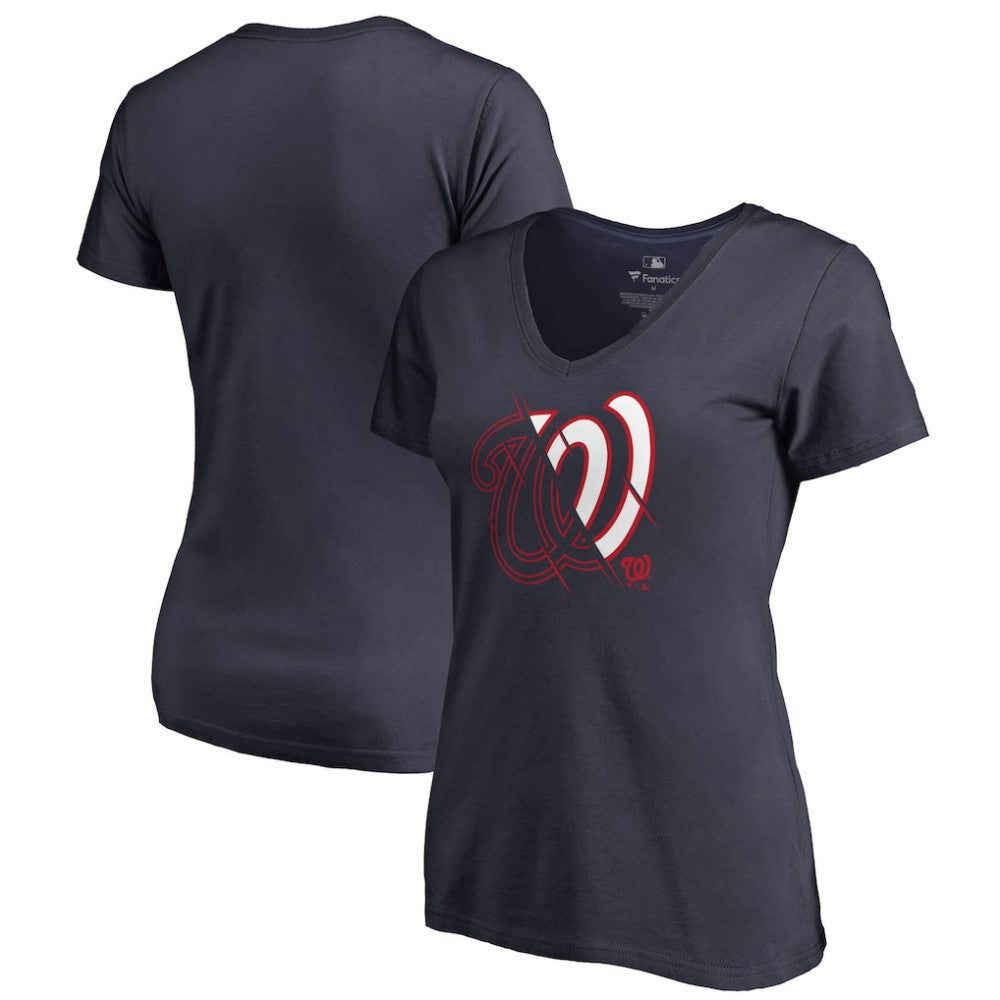 Washington Nationals Women's X-Ray V-Neck T-Shirt Sale