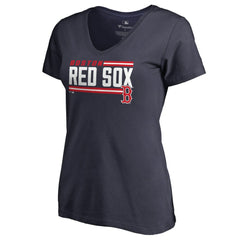 Boston Red Sox Women's Onside Stripe V-Neck T-Shirt Online