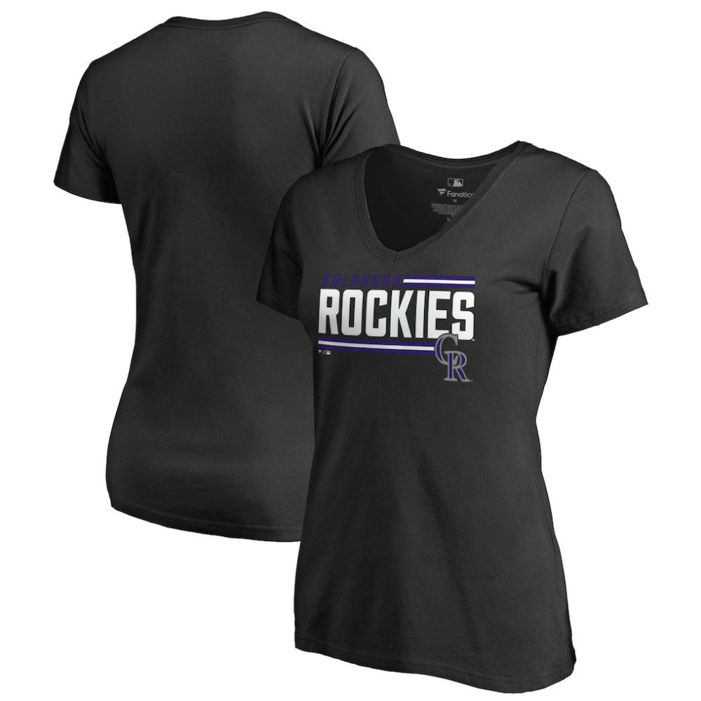 Colorado Rockies Women's Onside Stripe V-Neck T-Shirt Online