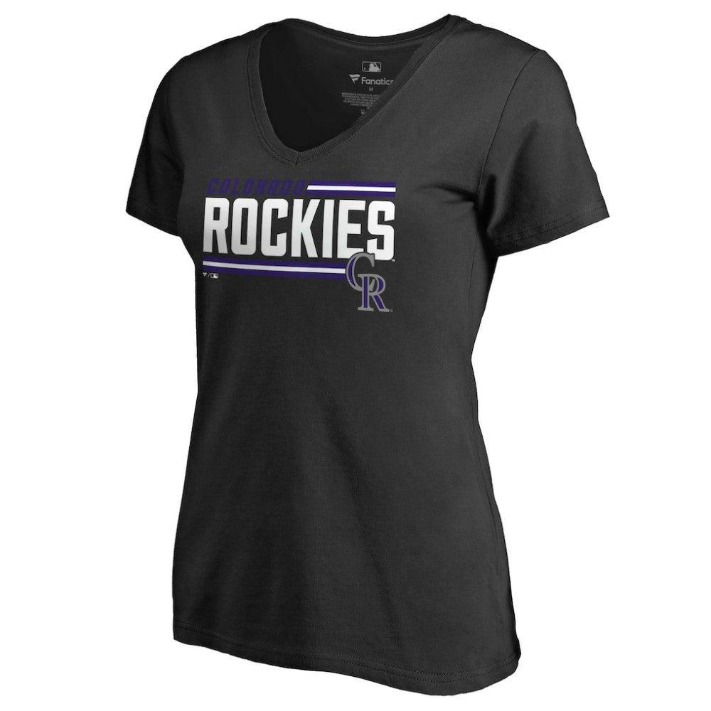 Colorado Rockies Women's Onside Stripe V-Neck T-Shirt Online