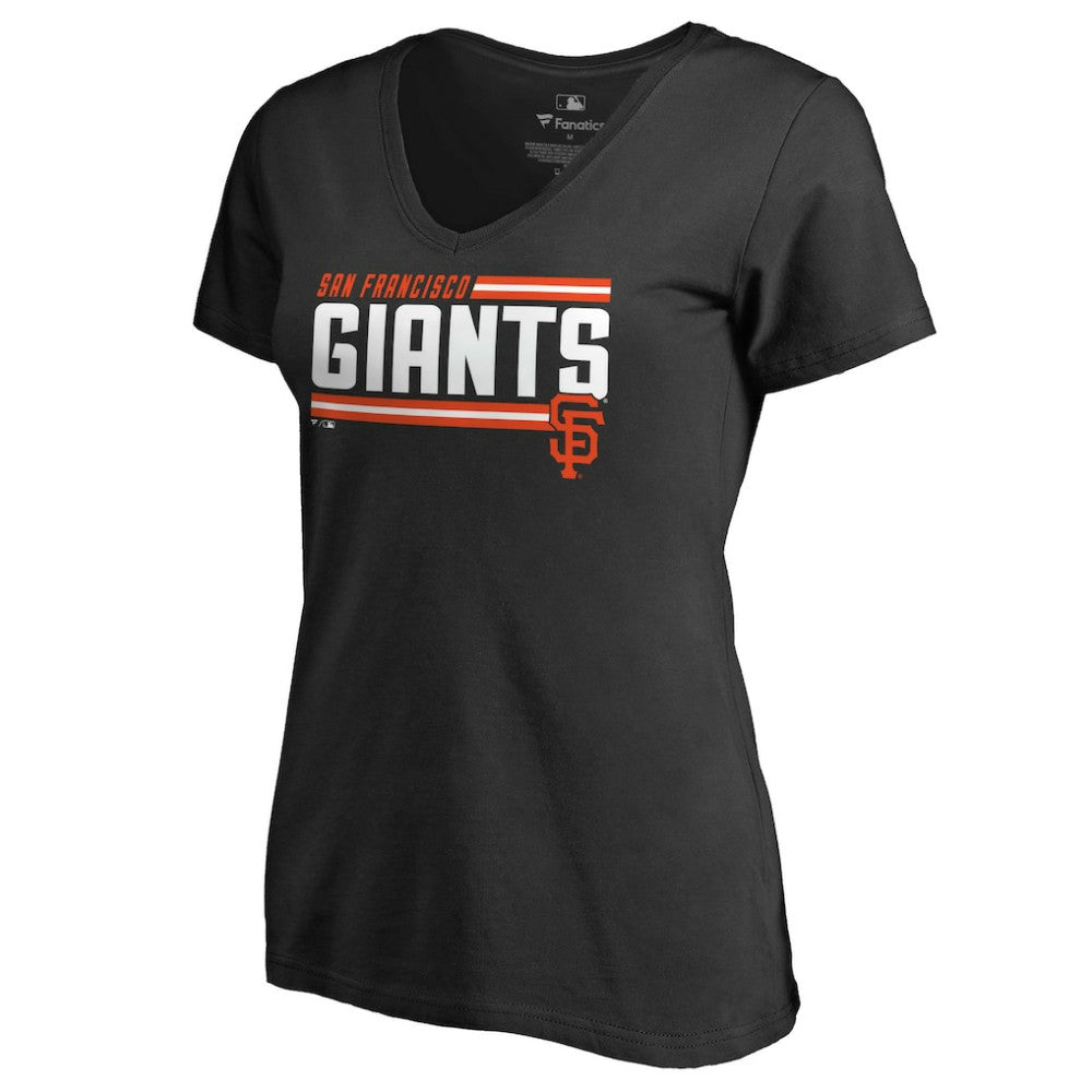 San Francisco Giants Women's Onside Stripe V-Neck T-Shirt Discount