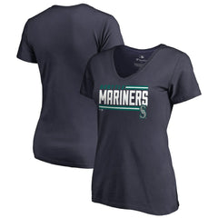 Seattle Mariners Women's Onside Stripe V-Neck T-Shirt Online