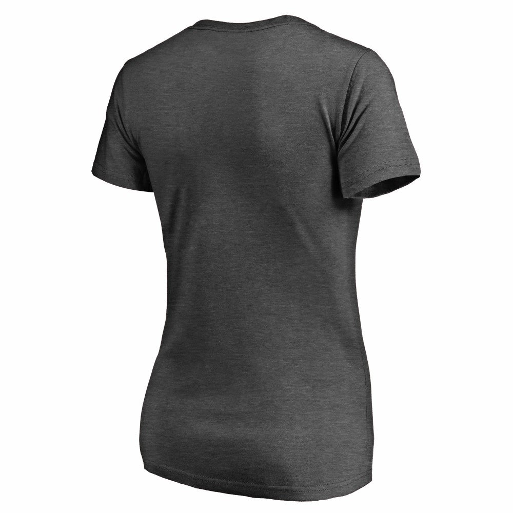 Los Angeles Angels Women's Charcoal Stack V-Neck T-Shirt Outlet