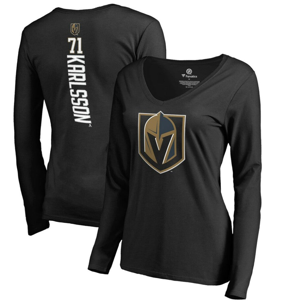 William Karlsson Vegas Golden Knights Women's Backer V-Neck Long Sleeve T-Shirt - Black | NHL sale
