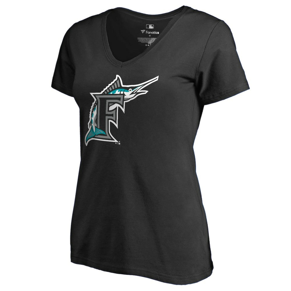 Florida Marlins Women's Cooperstown Collection Vintage Forbes V-Neck T-Shirt Sale