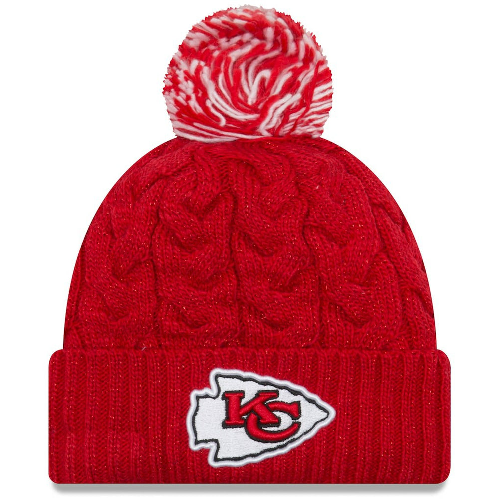 Kansas City Chiefs New Era Women's Cozy Cable Cuffed Knit Hat - Red - NFL