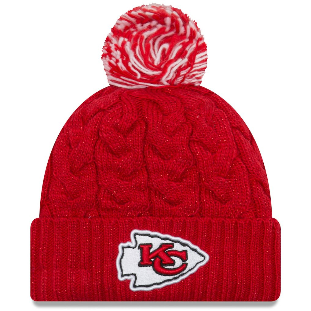 Kansas City Chiefs New Era Women's Cozy Cable Cuffed Knit Hat - Red - NFL