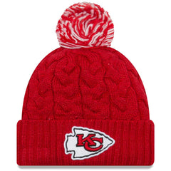 Kansas City Chiefs New Era Women's Cozy Cable Cuffed Knit Hat - Red - NFL