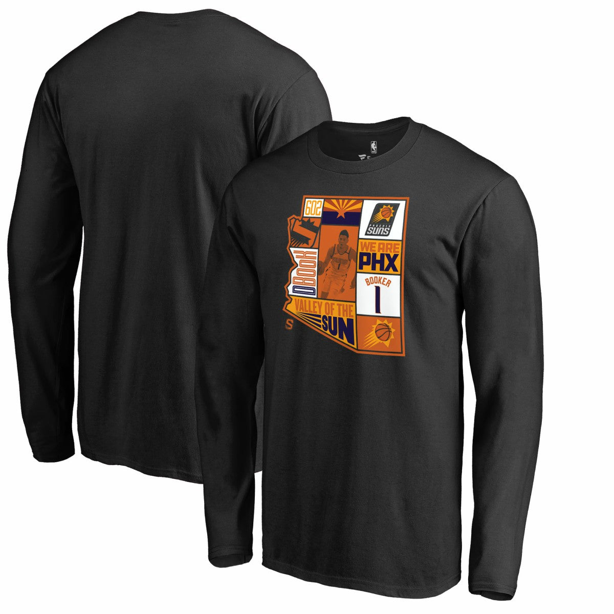 Devin Booker Phoenix Suns Player State Long Sleeve T-Shirt Black