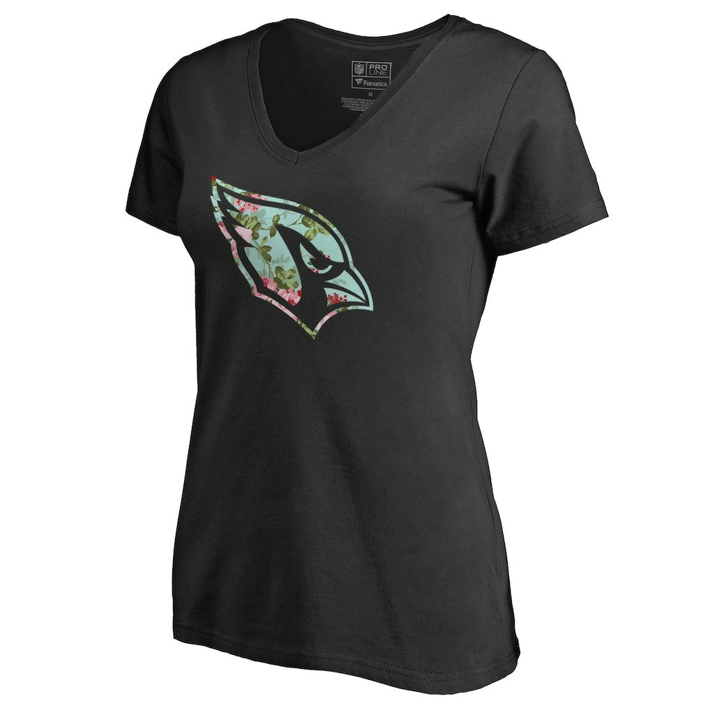 Arizona Cardinals Women's Lovely V-Neck T-Shirt - Black - NFL