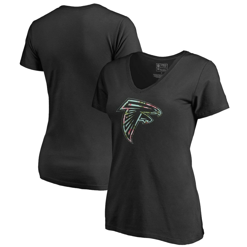 Atlanta Falcons Women's Lovely V-Neck T-Shirt - Black - NFL