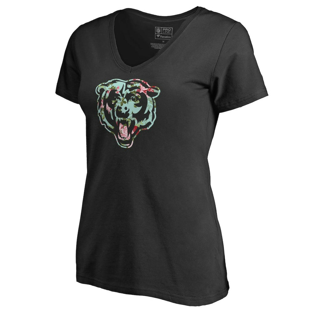 Chicago Bears Women's Lovely V-Neck T-Shirt - Black - NFL