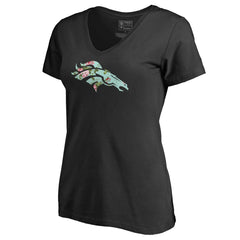 Denver Broncos Women's Lovely V-Neck T-Shirt - Black - NFL