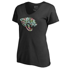 Jacksonville Jaguars Women's Lovely V-Neck T-Shirt - Black - NFL