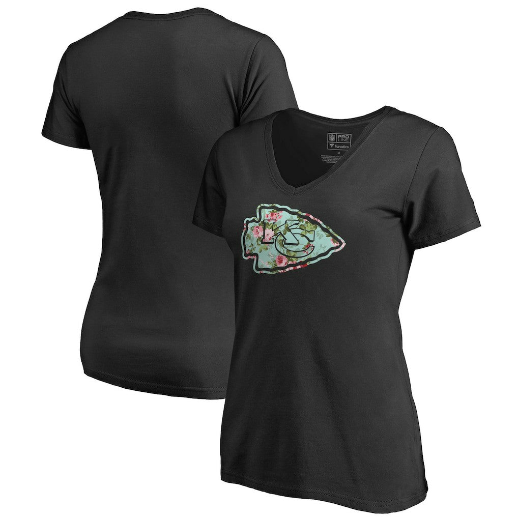 Kansas City Chiefs Women's Lovely V-Neck T-Shirt - Black - NFL