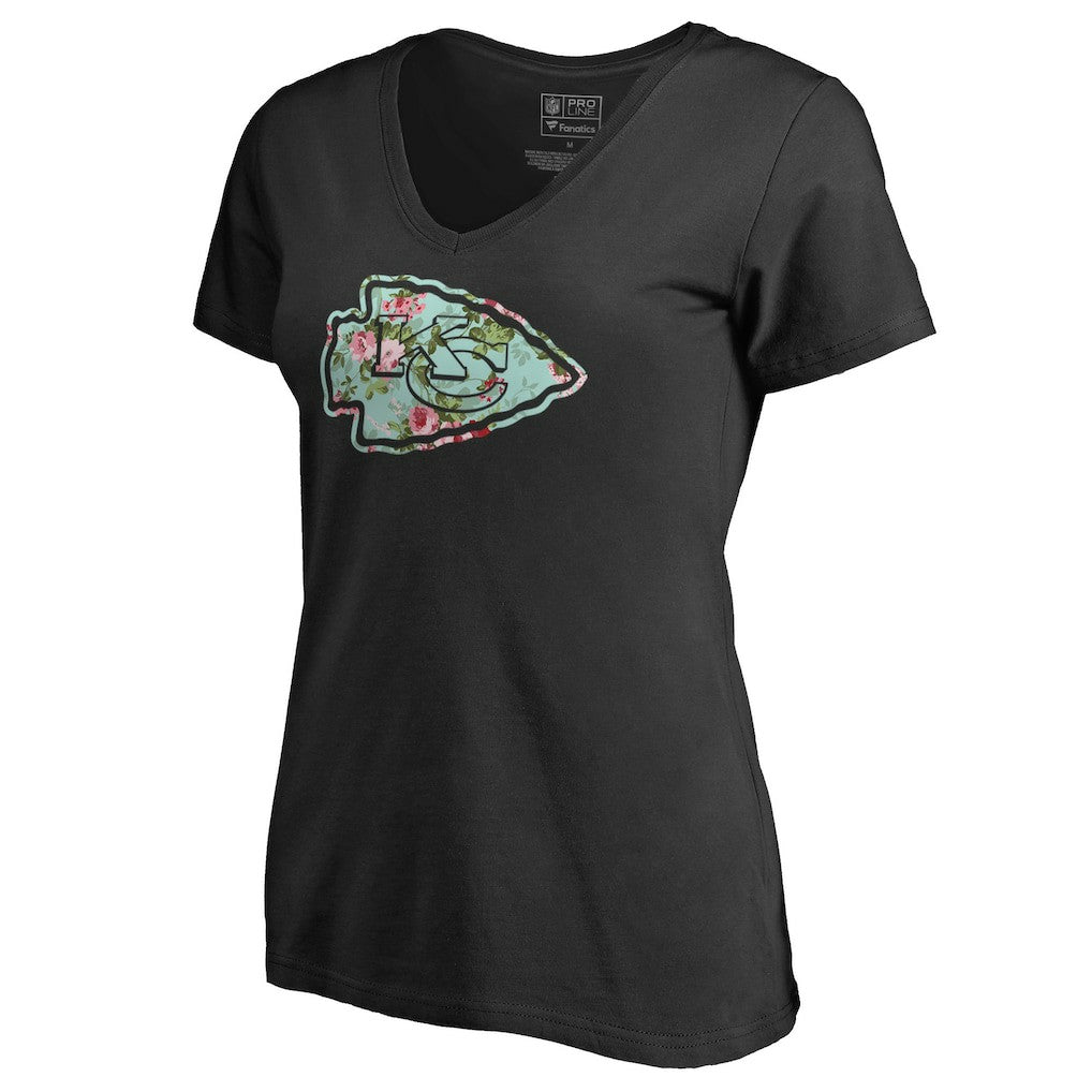 Kansas City Chiefs Women's Lovely V-Neck T-Shirt - Black - NFL
