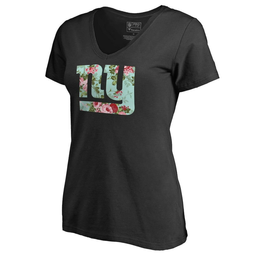 New York Giants Women's Lovely V-Neck T-Shirt - Black - NFL