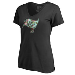 Tampa Bay Buccaneers Women's Lovely V-Neck T-Shirt - Black - NFL