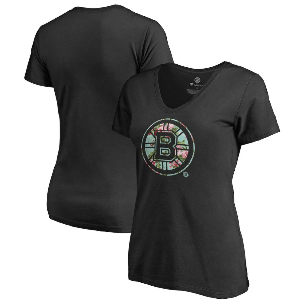 Boston Bruins Women's Lovely V-Neck T-Shirt - Black | NHL Lifestyle