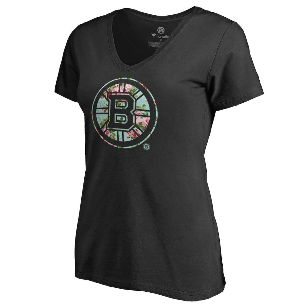 Boston Bruins Women's Lovely V-Neck T-Shirt - Black | NHL Lifestyle
