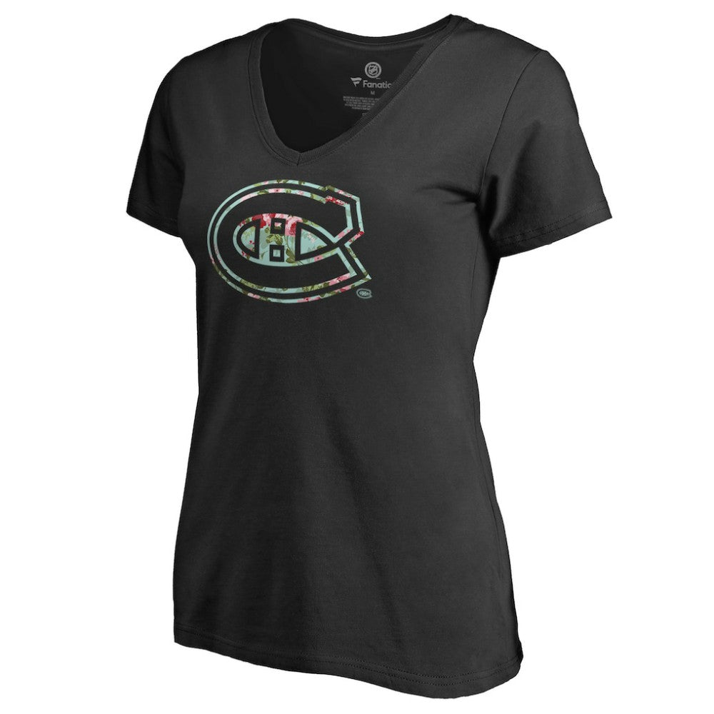 Montreal Canadiens Women's Lovely V-Neck T-Shirt - Black | NHL Lifestyle