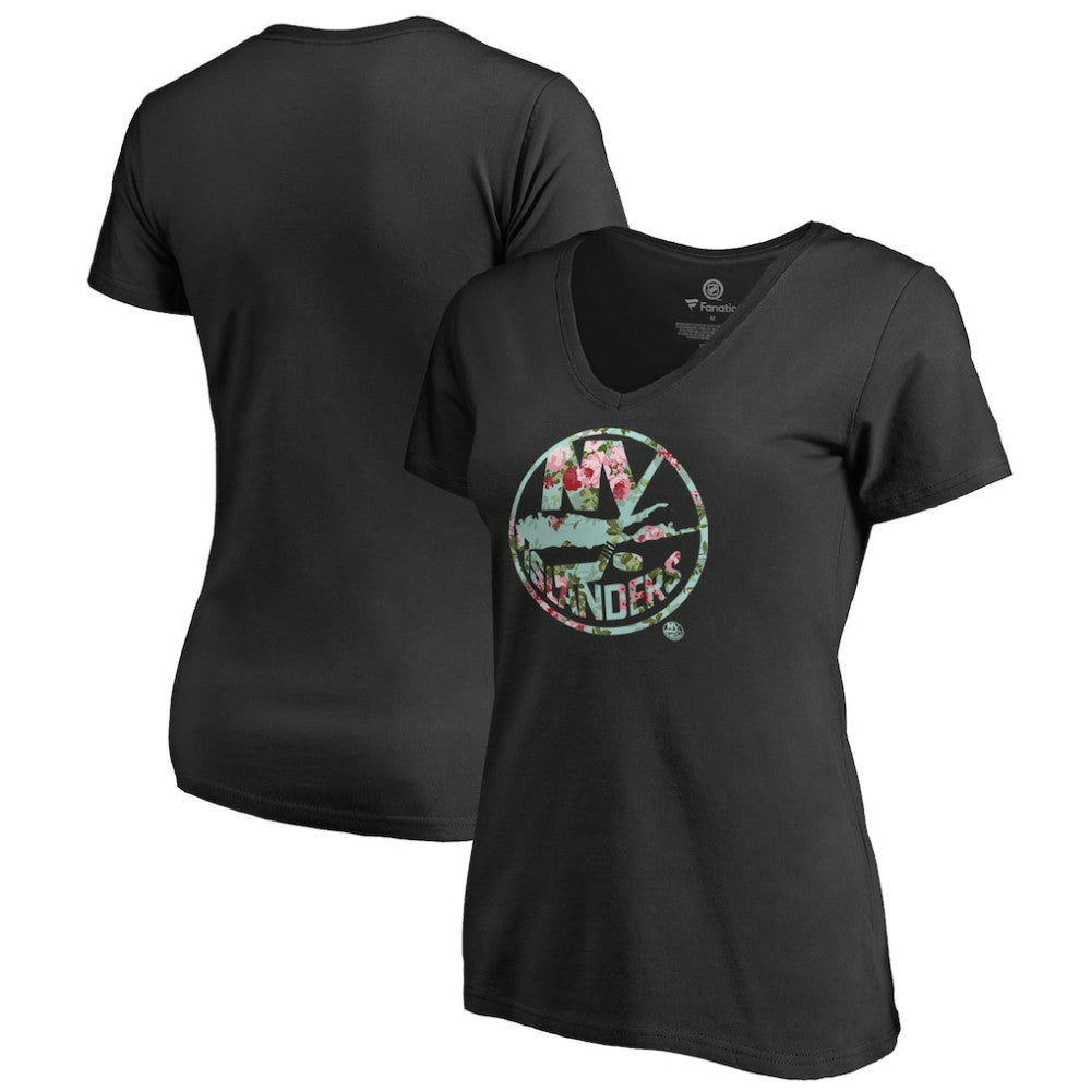 New York Islanders Women's Lovely V-Neck T-Shirt - Black | NHL Clearance