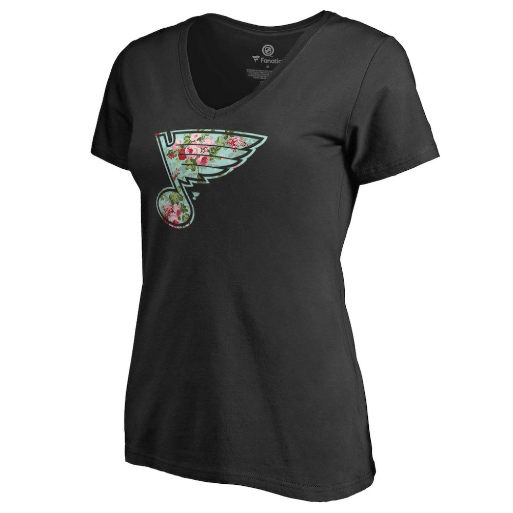 St. Louis Blues Women's Lovely V-Neck T-Shirt - Black | NHL Lifestyle