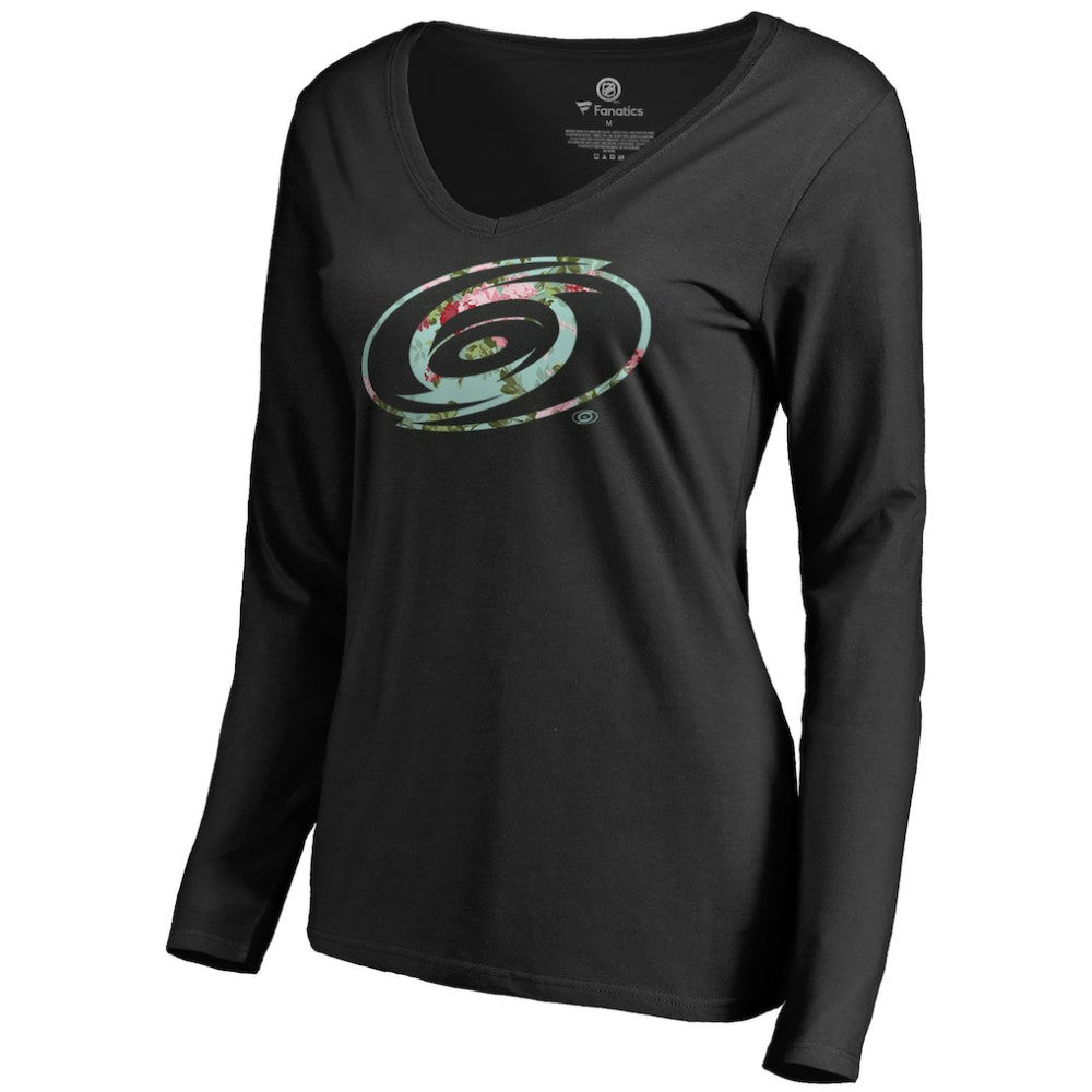 Carolina Hurricanes Women's Lovely Long Sleeve V-Neck T-Shirt - Black | NHL discount