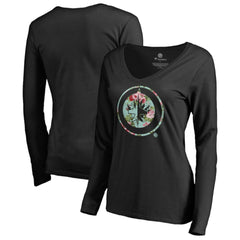 Winnipeg Jets Women's Lovely Long Sleeve V-Neck T-Shirt - Black | NHL discount