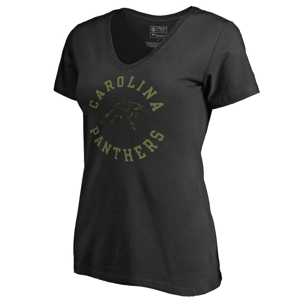 Carolina Panthers Women's Camo Collection Liberty V-Neck T-Shirt - Black - NFL