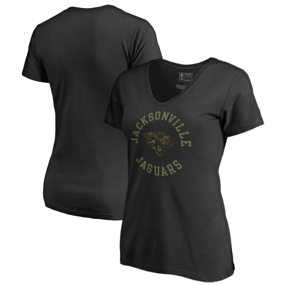 Jacksonville Jaguars Women's Camo Collection Liberty V-Neck T-Shirt - Black - NFL