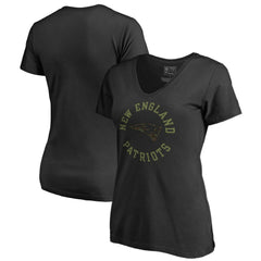 New England Patriots Women's Camo Collection Liberty V-Neck T-Shirt - Black - NFL