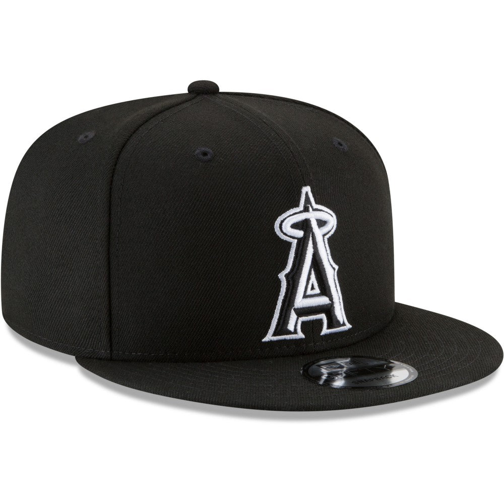 Los Angeles Angels New Era Black & White 9FIFTY Snapback Hat for sale