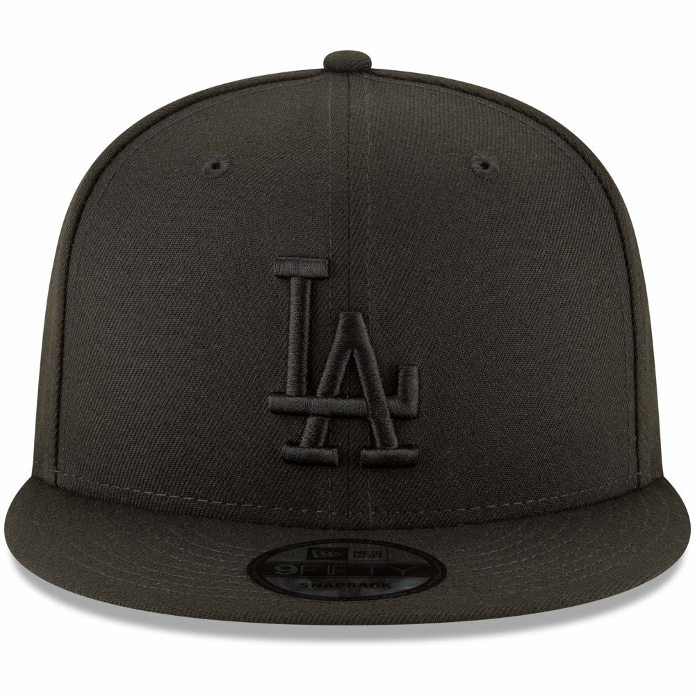 Los Angeles Dodgers New Era Black on Black 9FIFTY Team Snapback Adjustable Hat for sale