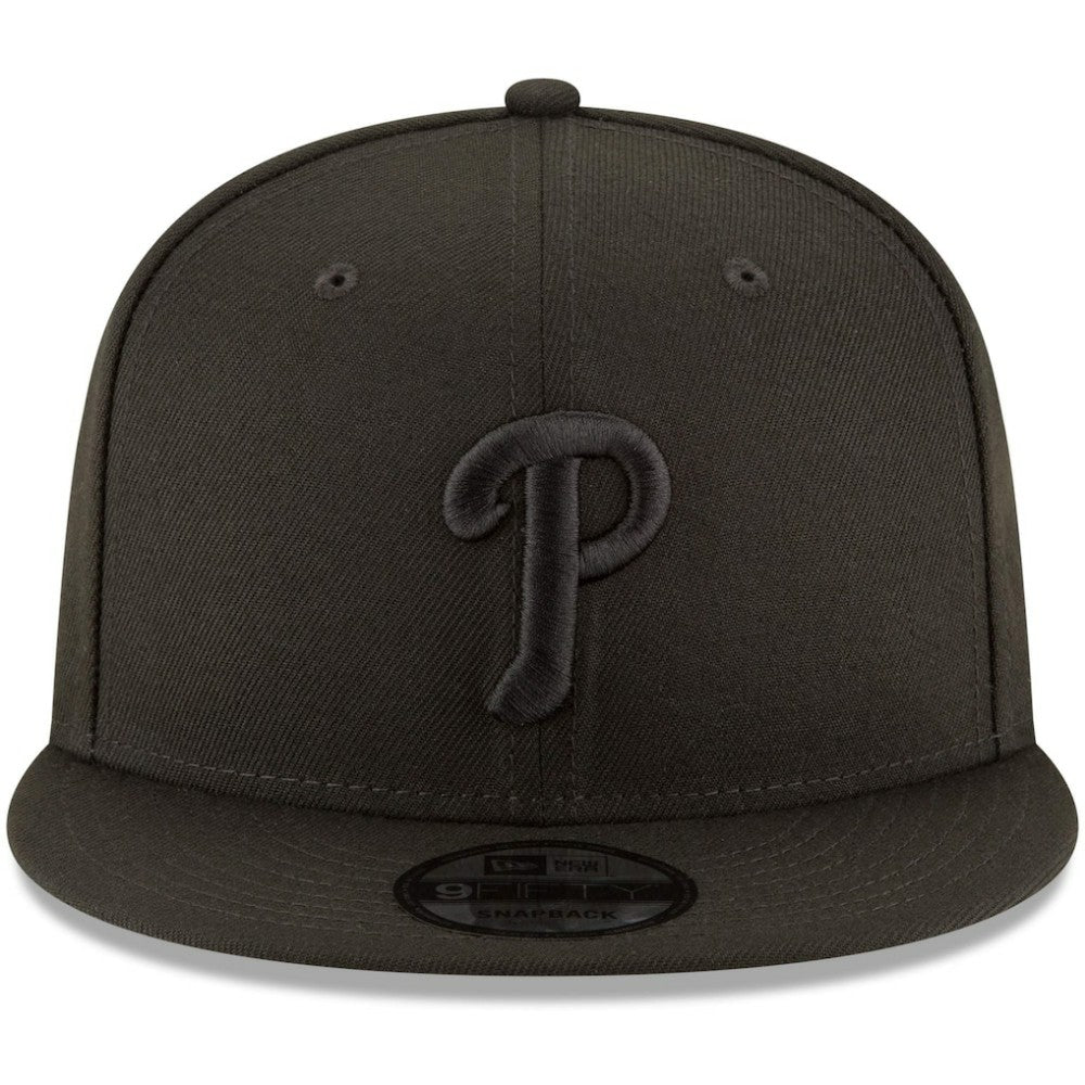Philadelphia Phillies New Era Black on Black 9FIFTY Team Snapback Adjustable Hat Online