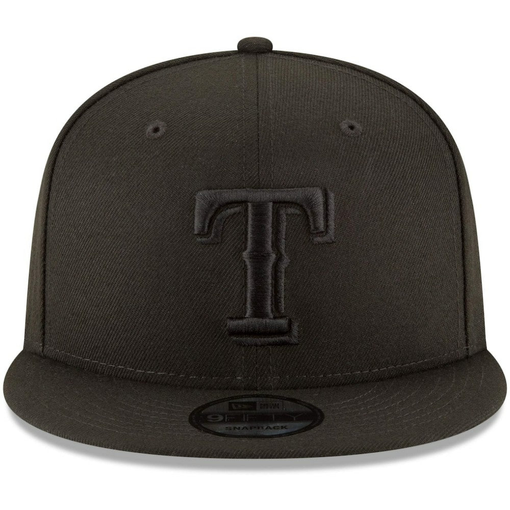 Texas Rangers New Era Black on Black 9FIFTY Team Snapback Adjustable Hat Online